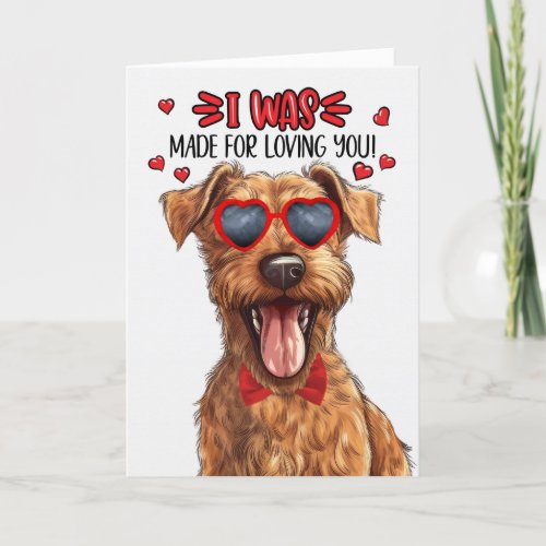 Irish Terrier Dog Made for Loving You Valentine Holiday Card
