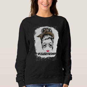 Irish Terrier Dog Mom Bleached Messy Bun Leopard W Sweatshirt