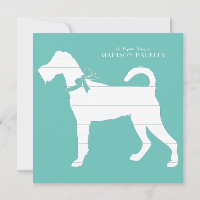 Irish Terrier Dog Puppy Thank You Card (Front)