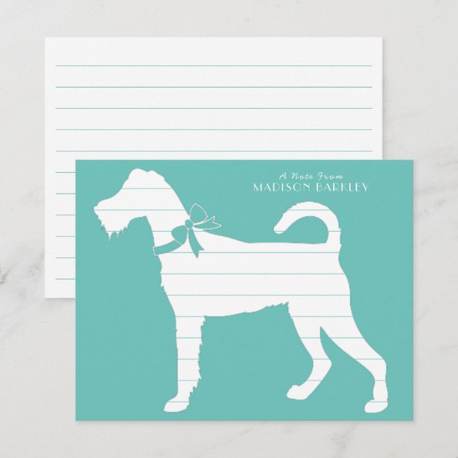 Irish Terrier Dog Puppy Thank You Card (Front/Back)
