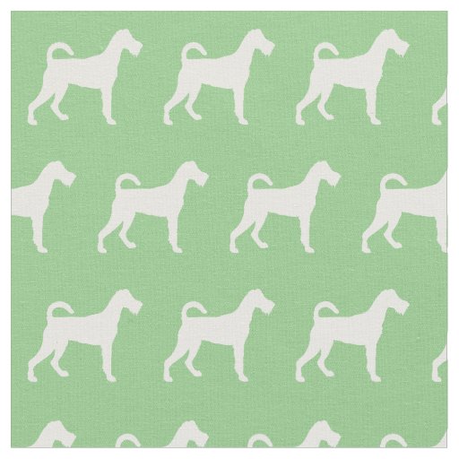Irish Terrier Dog Silhouette Pet Sage Green Fabric