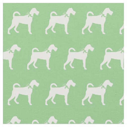 Irish Terrier Dog Silhouette Pet Sage Green Fabric