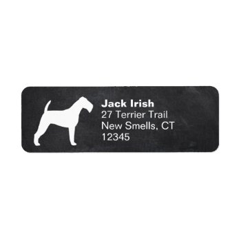 Irish Terrier Dog Silhouette Return Address Label by jennsdoodleworld at Zazzle