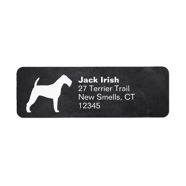 Irish Terrier Dog Silhouette Return Address Label (Front)