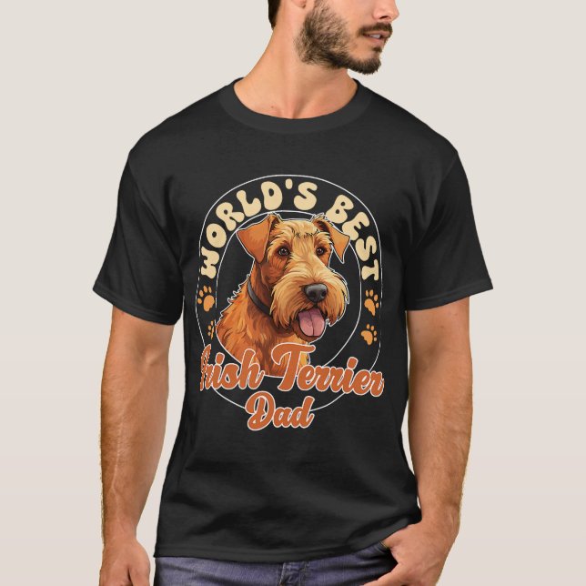 Irish Terrier Dog World's Best Irish Terrier Dad T-Shirt (Front)