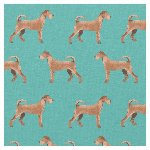 Irish terrier dogs turquoise fabric