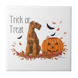Irish Terrier Halloween Ceramic Tile