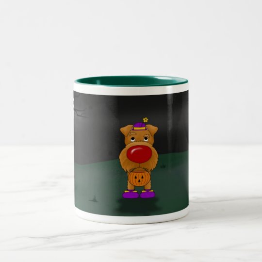 Irish Terrier Halloween Two-Tone Coffee Mug