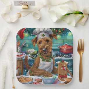 Irish Terrier Holiday Baking: Festive Christmas Paper Plates