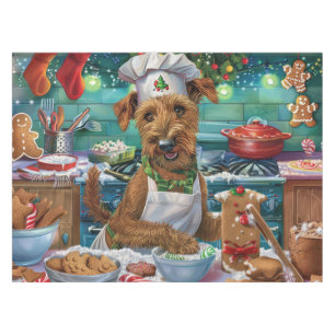 Irish Terrier Holiday Baking: Festive Christmas Tablecloth