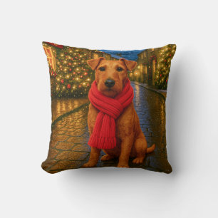 Irish Terrier Holiday Throw Pillow