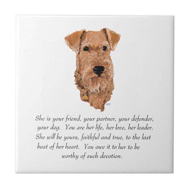 Irish Terrier Keepsake - Female Ceramic Tile (Front)