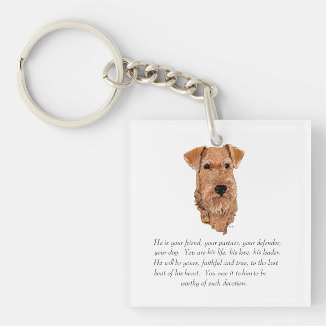 Irish Terrier Keepsake - Male Keychain (Front)