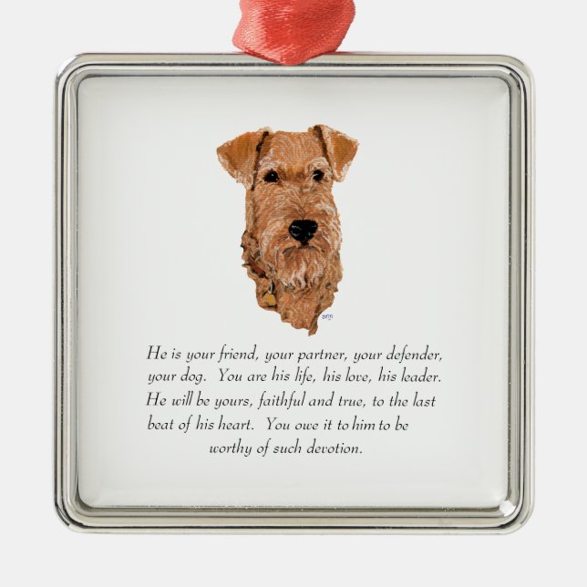 Irish Terrier Keepsake - Male Metal Ornament (Front)