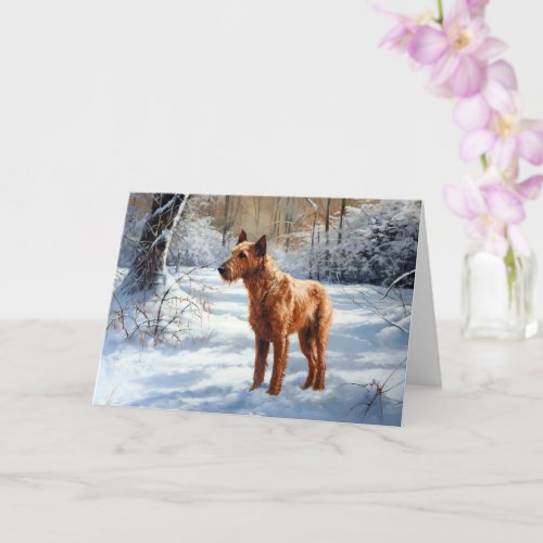 Irish Terrier Let It Snow Christmas Card