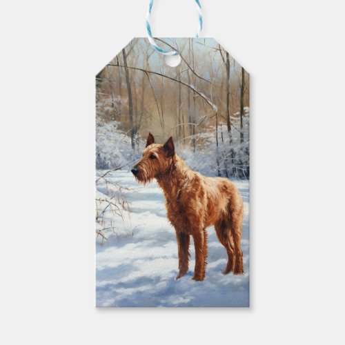 Irish Terrier Let It Snow Christmas Gift Tags