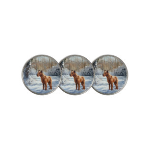 Irish Terrier Let It Snow Christmas Golf Ball Marker