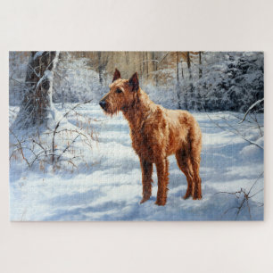 Irish Terrier Let It Snow Christmas Jigsaw Puzzle
