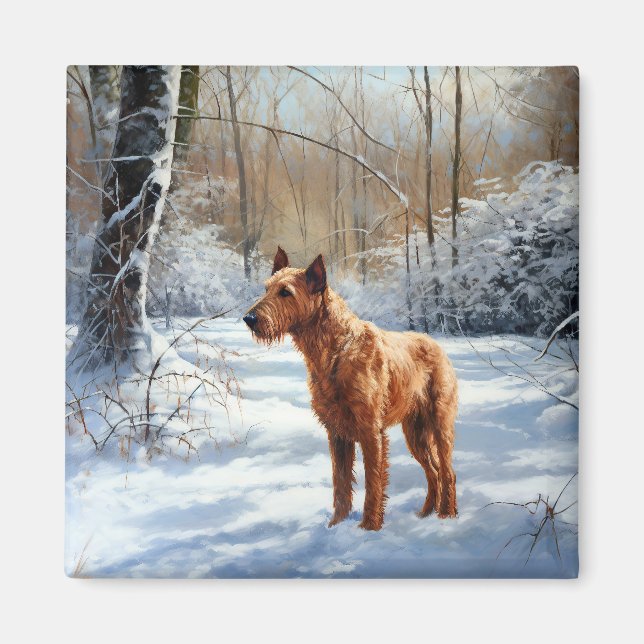 Irish Terrier Let It Snow Christmas Magnet (Front)