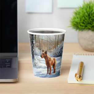 Irish Terrier Let It Snow Christmas Paper Cups
