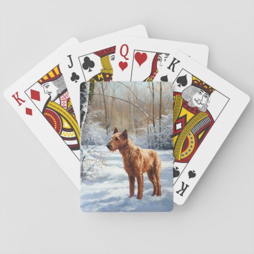 Irish Terrier Let It Snow Christmas Playing Cards