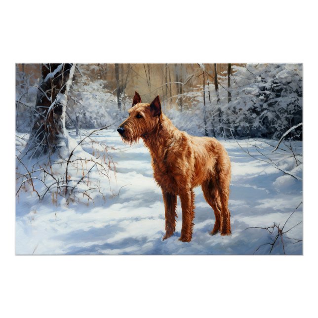 Irish Terrier Let It Snow Christmas Poster (Front)