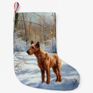Irish Terrier Let It Snow Christmas Small Christmas Stocking