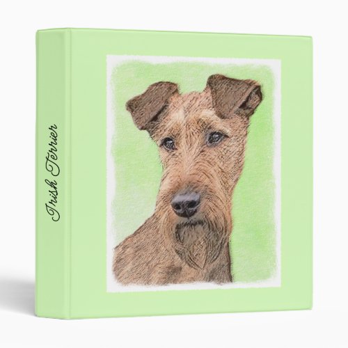Irish Terrier Painting _ Cute Original Dog Art 3 Ring Binder