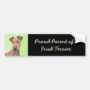 Irish Terrier Painting - Cute Original Dog Art Bumper Sticker
