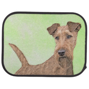 Irish Terrier Painting - Cute Original Dog Art Car Floor Mat