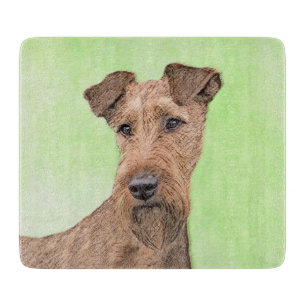 Irish Terrier Painting - Cute Original Dog Art Cutting Board