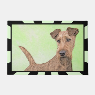 Irish Terrier Painting - Cute Original Dog Art Doormat