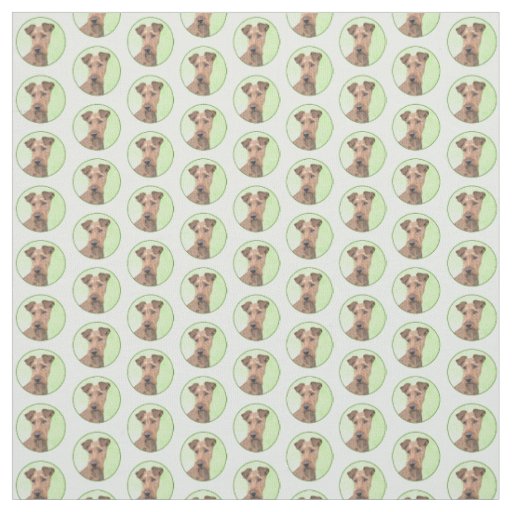 Irish Terrier Painting - Cute Original Dog Art Fabric