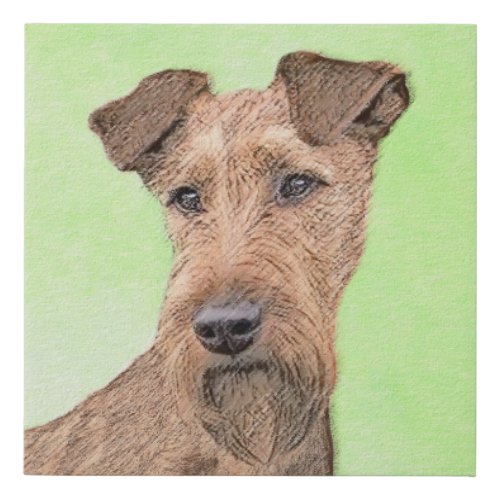 Irish Terrier Painting _ Cute Original Dog Art Faux Canvas Print