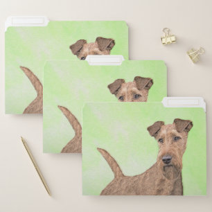 Irish Terrier Painting - Cute Original Dog Art File Folder