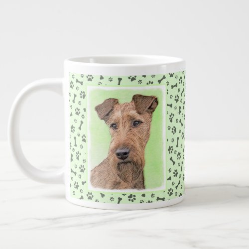 Irish Terrier Painting _ Cute Original Dog Art Giant Coffee Mug