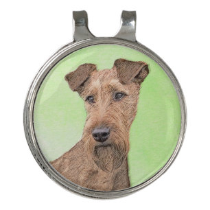 Irish Terrier Painting - Cute Original Dog Art Golf Hat Clip