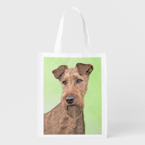 Irish Terrier Painting _ Cute Original Dog Art Grocery Bag