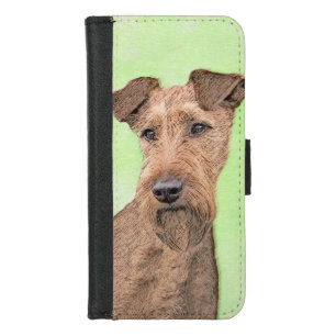 Irish Terrier Painting - Cute Original Dog Art iPhone 8/7 Wallet Case