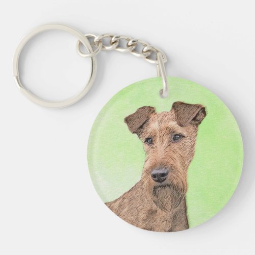 Irish Terrier Painting _ Cute Original Dog Art Keychain