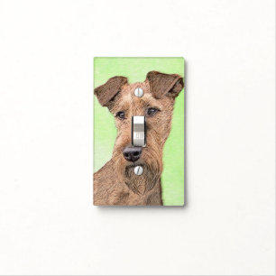 Irish Terrier Painting - Cute Original Dog Art Light Switch Cover