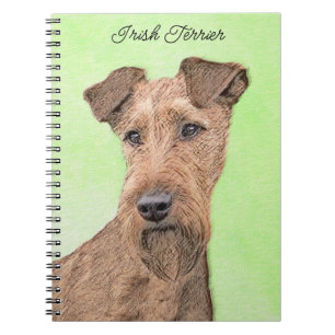 Irish Terrier Painting - Cute Original Dog Art Notebook