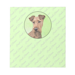 Irish Terrier Painting - Cute Original Dog Art Notepad