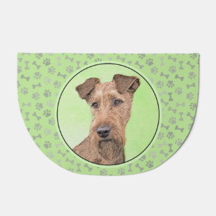 Irish Terrier Painting - Cute Original Dog Art Pa Doormat