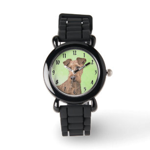Irish Terrier Painting - Cute Original Dog Art Pa Watch