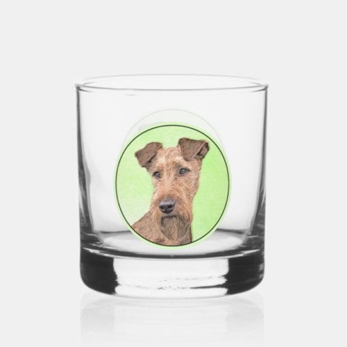 Irish Terrier Painting _ Cute Original Dog Art	 Pa Whiskey Glass