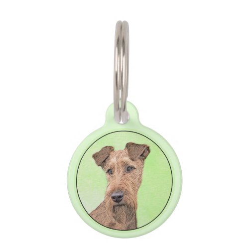 Irish Terrier Painting _ Cute Original Dog Art Pet ID Tag