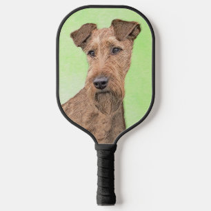 Irish Terrier Painting - Cute Original Dog Art Pickleball Paddle