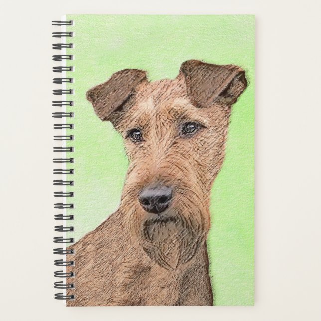 Irish Terrier Painting - Cute Original Dog Art Planner (Front)