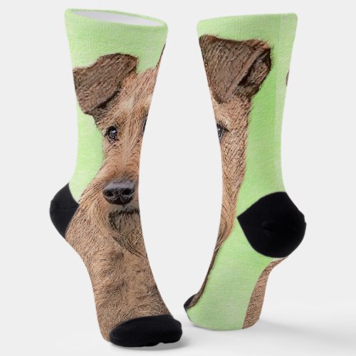 Irish Terrier Painting _ Cute Original Dog Art Socks